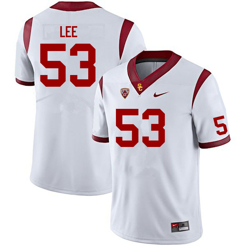 Men #53 Shane Lee USC Trojans College Football Jerseys Sale-White - Click Image to Close